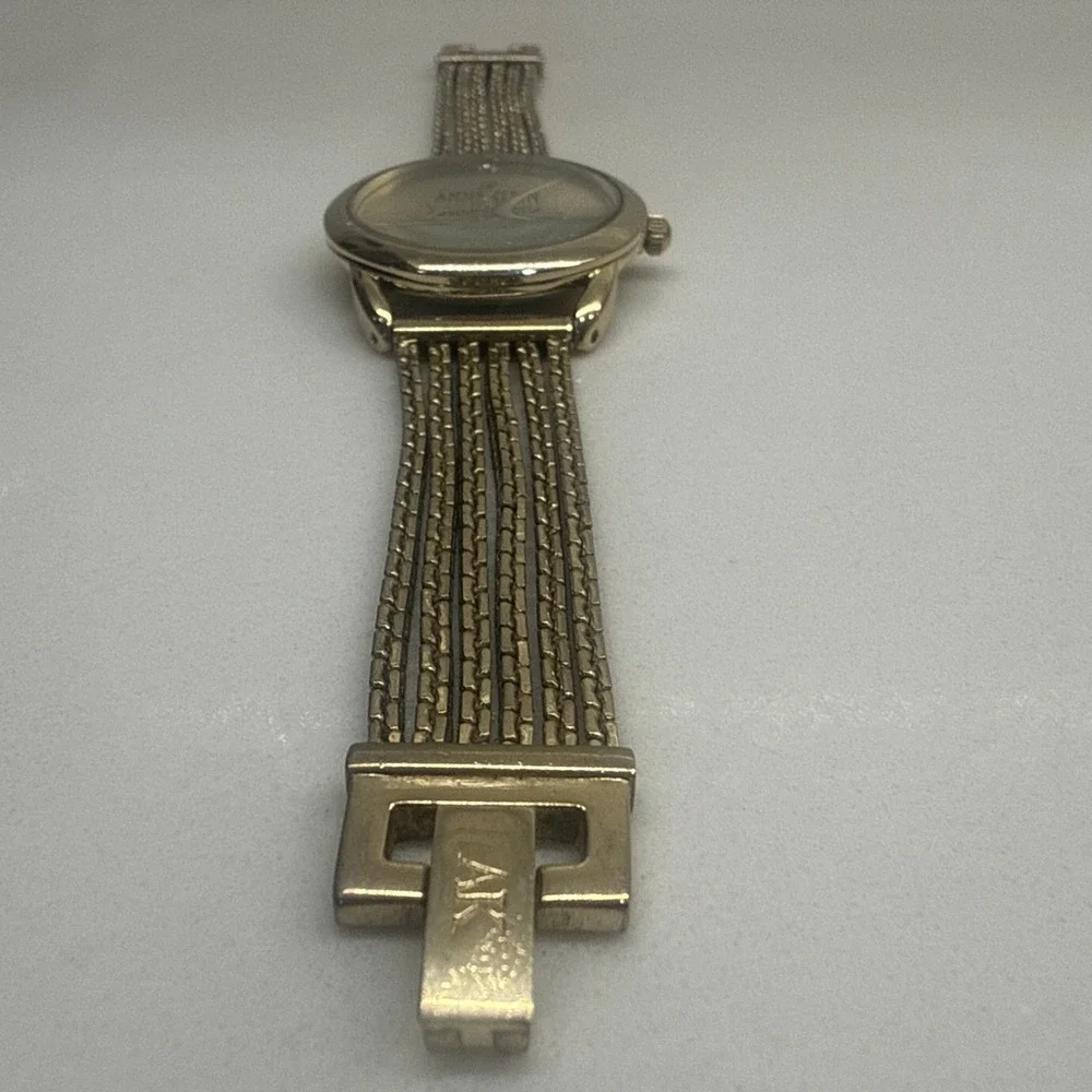 Anne Klein Ladies Watch Multi Strand Band Bracelet Diamond Gold Tone New Battery